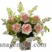 Lark Manor Rose and Maiden Hair in Floral Planter LARK2175